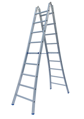 Dubbele scharnier ladder