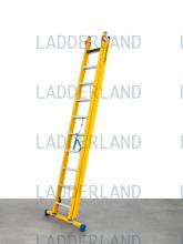 GVK 2delige reform- en schuifladder in fiber met alu sporte en stabilisatiebalk (kunststof ladder)